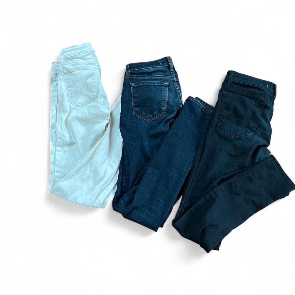 J brand junior girls 3x set skinny jeans 14 years XL preowned blue white preteen